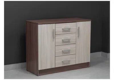 Комод К1000 2Д Ясень шимо темный/Ясень шимо светлый