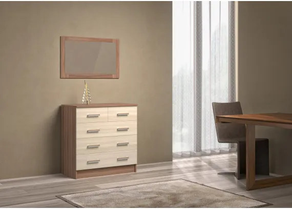 Комод К800 3/2 Ясень шимо темный/Ясень шимо светлый