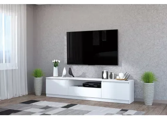 Тумба под ТВ Хилтон Белый текстурный